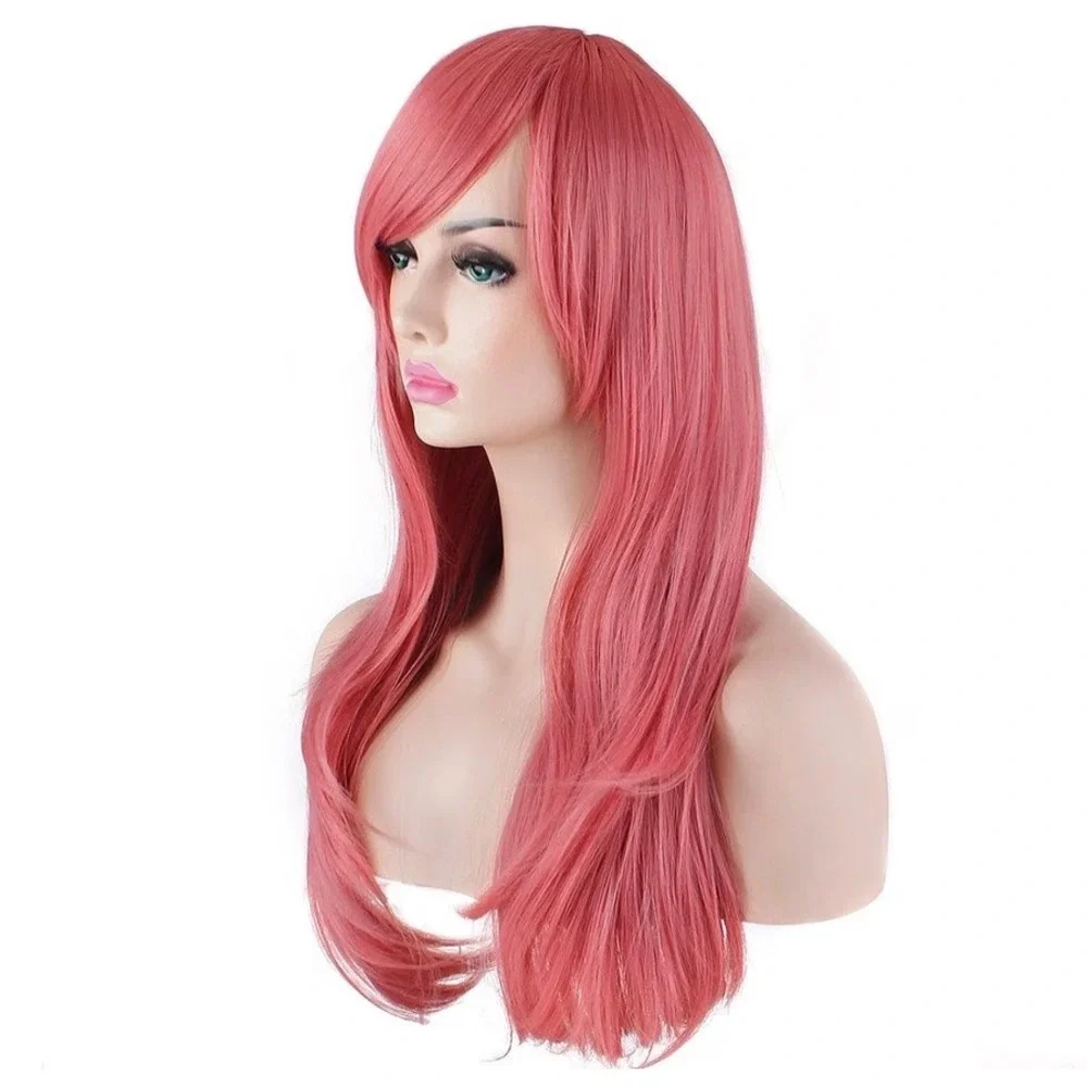 Akstore 28 Inch Fashion Wig Long Wavy Curly Pink Cosplay Hairpiece NWT